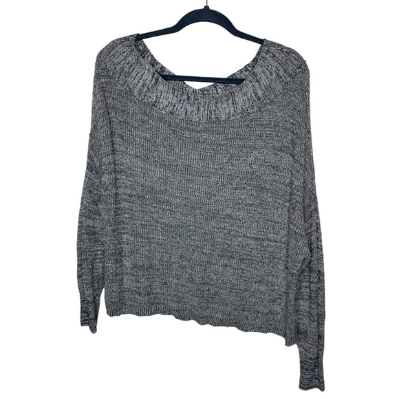 Free People Alana Off Shoulder Knit Gray Sweater - Picture 12 of 14